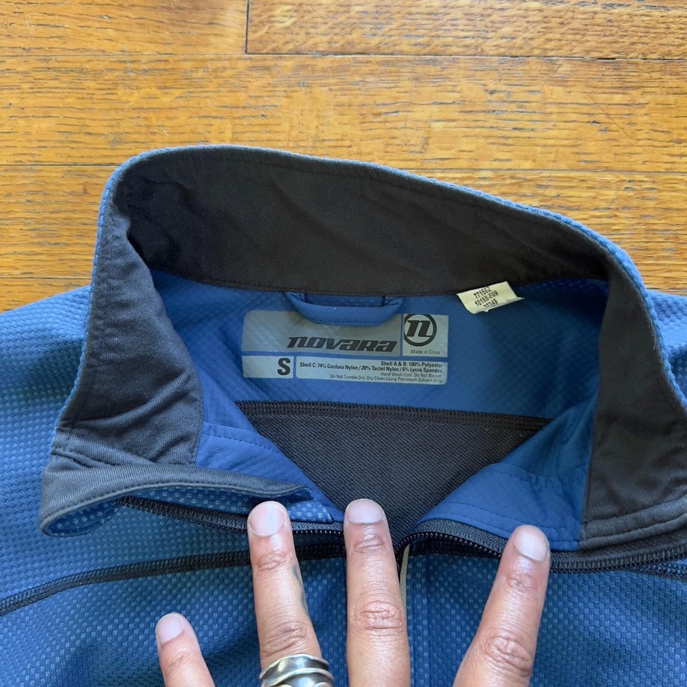 Novara Cycling Jacket Windproof Full Zip Lightweight Blue Small - Picture 2 of 6